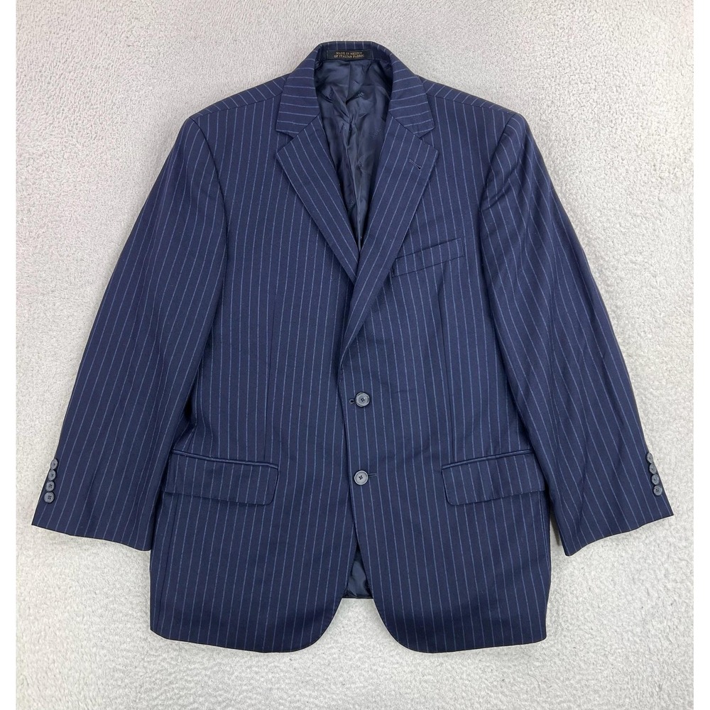 Jos A Bank Suit Jacket Mens 42R Navy Vitale Barberis Wool Slim Fit 2 Button